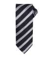 PR783 Premier Waffle Stripe Tie Black / Dark Grey colour image